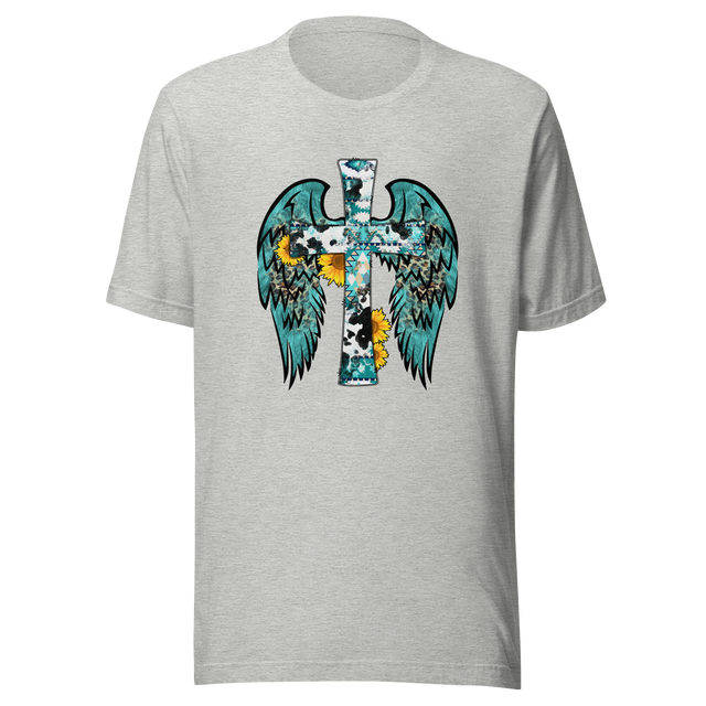 cross-with-angel-wings-teal-color-angel-wings-tee-angel-t-shirt-wings-tee-t-shirt-tee#color_athletic-heather