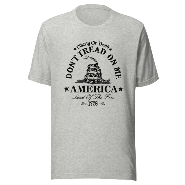 dont-tread-on-me-liberty-or-death-america-land-of-the-free-1776-tread-tee-death-t-shirt-america-tee-t-shirt-tee#color_athletic-heather