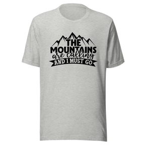 the-mountains-are-calling-and-i-must-go-mountain-tee-hiking-t-shirt-camping-tee-t-shirt-tee#color_athletic-heather