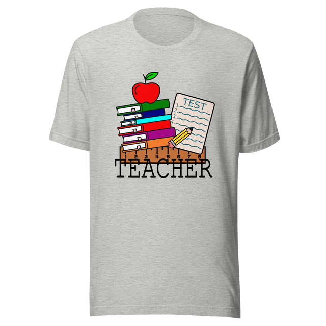 teacher-with-books-and-apple-teacher-tee-teaching-t-shirt-school-tee-t-shirt-tee#color_athletic-heather