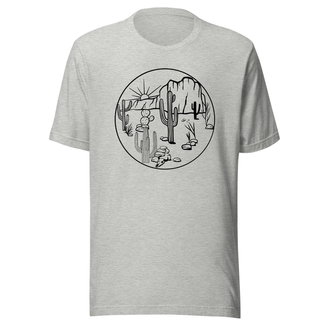 sonora-mojave-desert-with-saguaro-cactus-arizona-travel-tee-sonora-t-shirt-mojave-tee-desert-t-shirt-saguaro-tee#color_athletic-heather