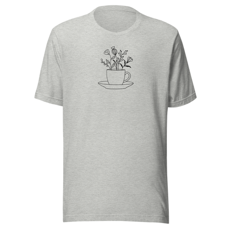 Flowers Inside A Teacup - Floral Tee - Food T-Shirt - Floral Tee - Teacup T-Shirt - Garden Tee