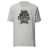 i-make-beer-disappear-whats-your-superpower-funny-tee-food-t-shirt-funny-tee-humor-t-shirt-quirky-tee#color_athletic-heather