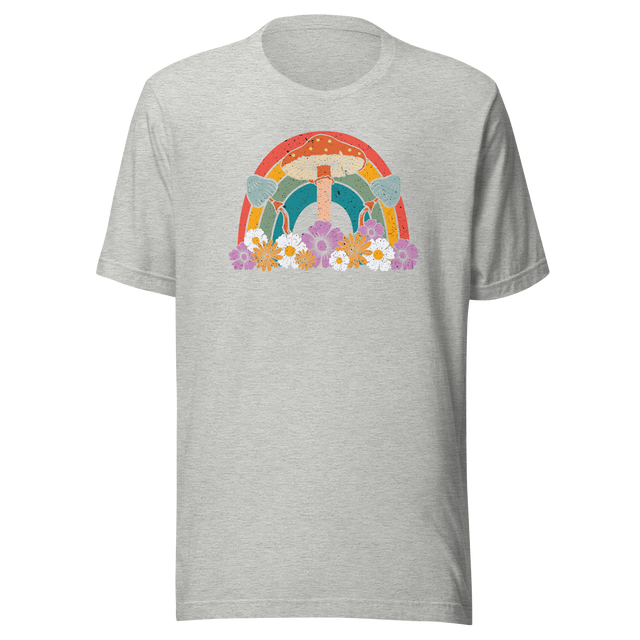 rainbow-with-flowers-and-mushrooms-rainbow-tee-life-t-shirt-rainbow-tee-flowers-t-shirt-mushrooms-tee#color_athletic-heather