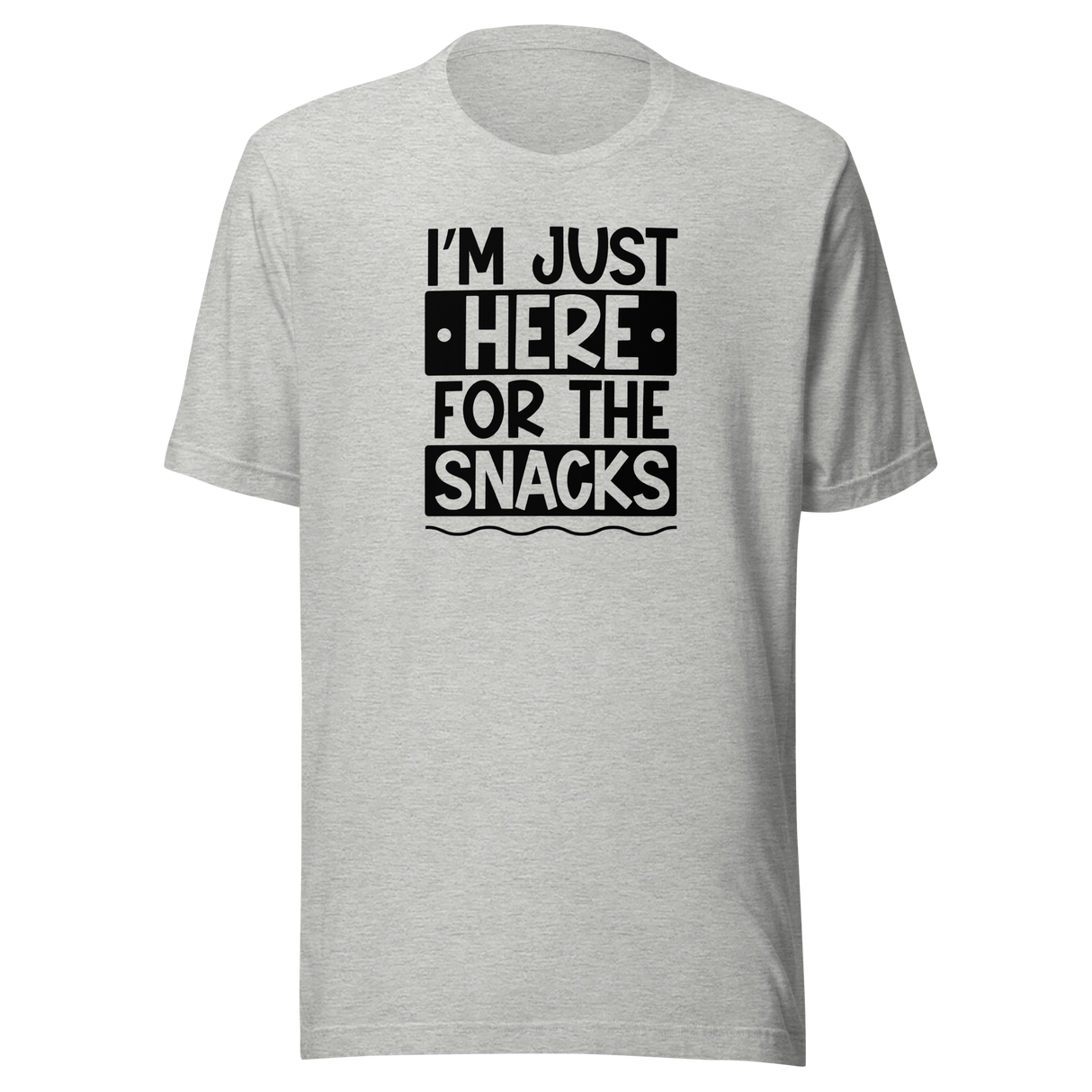 im-just-here-for-the-snacks-food-tee-life-t-shirt-foodie-tee-snacks-t-shirt-yummy-tee#color_athletic-heather