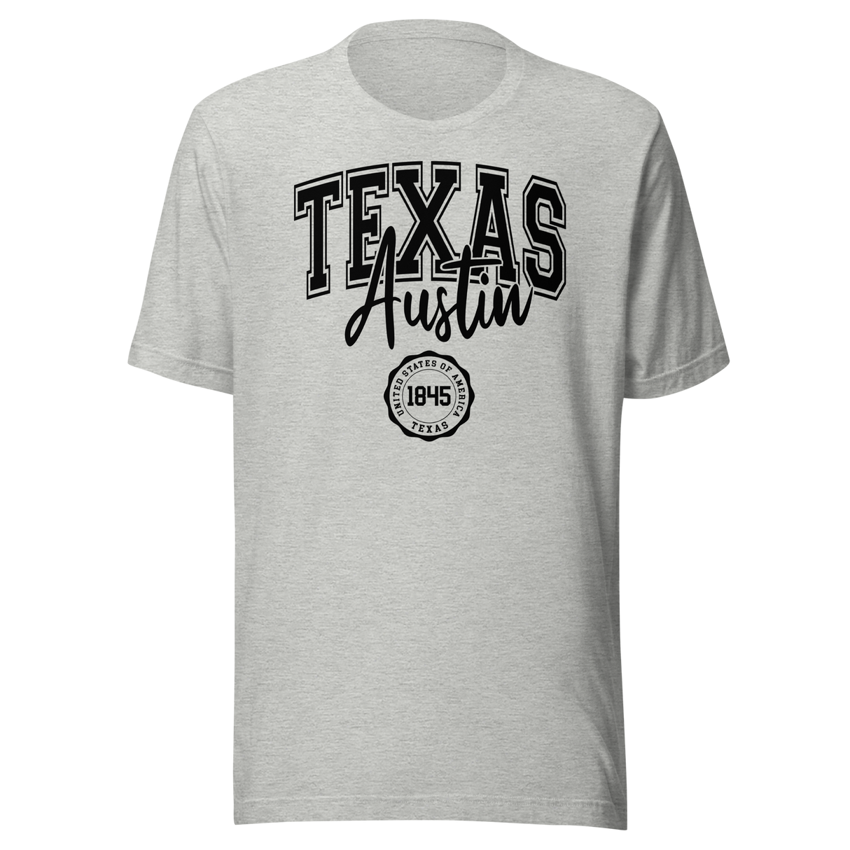 austin-texas-united-states-of-america-1845-states-tee-travel-t-shirt-austin-tee-texas-t-shirt-freedom-tee#color_athletic-heather