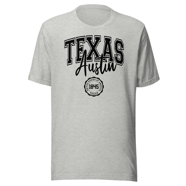 austin-texas-united-states-of-america-1845-states-tee-travel-t-shirt-austin-tee-texas-t-shirt-freedom-tee#color_athletic-heather