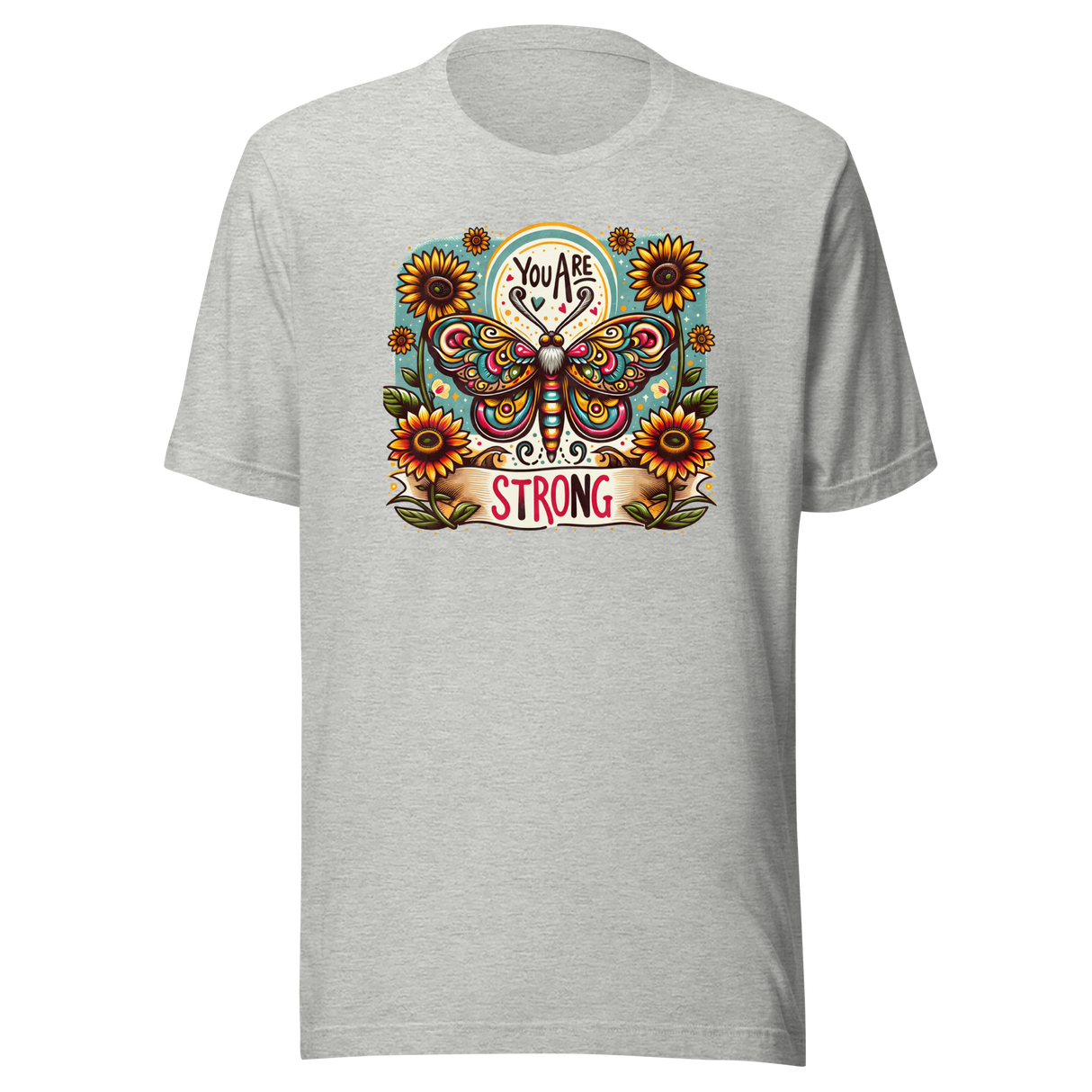 you-are-strong-bohemian-hippie-style-with-butterfly-boho-tee-inspirational-t-shirt-bohemian-tee-hippie-t-shirt-style-tee#color_athletic-heather