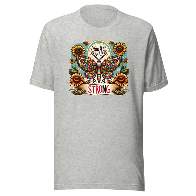 you-are-strong-bohemian-hippie-style-with-butterfly-boho-tee-inspirational-t-shirt-bohemian-tee-hippie-t-shirt-style-tee#color_athletic-heather