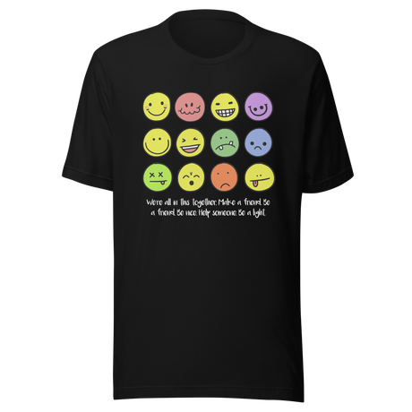 smiling-faces-drawing-multi-color-4x3-smiling-tee-smile-t-shirt-happy-tee-simple-t-shirt-gift-tee#color_black