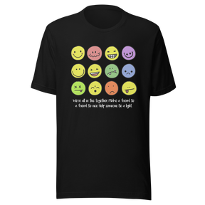 smiling-faces-drawing-multi-color-4x3-smiling-tee-smile-t-shirt-happy-tee-simple-t-shirt-gift-tee#color_black