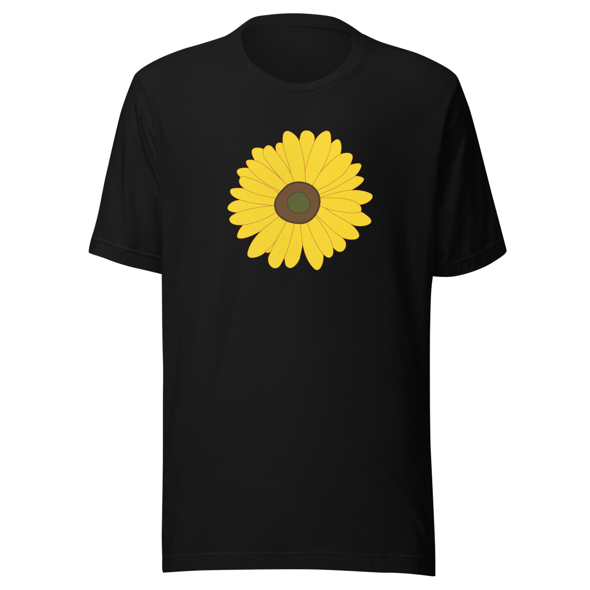 yellow-sunflower-sunflower-tee-yellow-t-shirt-flower-tee-floral-t-shirt-ladies-tee#color_black
