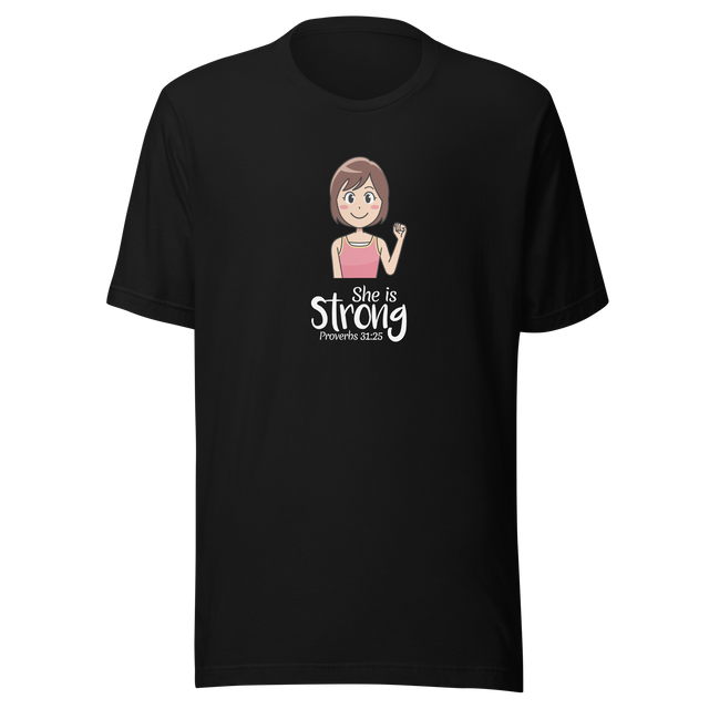 she-is-strong-proverbs-31-25-christian-tee-womens-t-shirt-proverbs-tee-faith-t-shirt-religion-tee#color_black