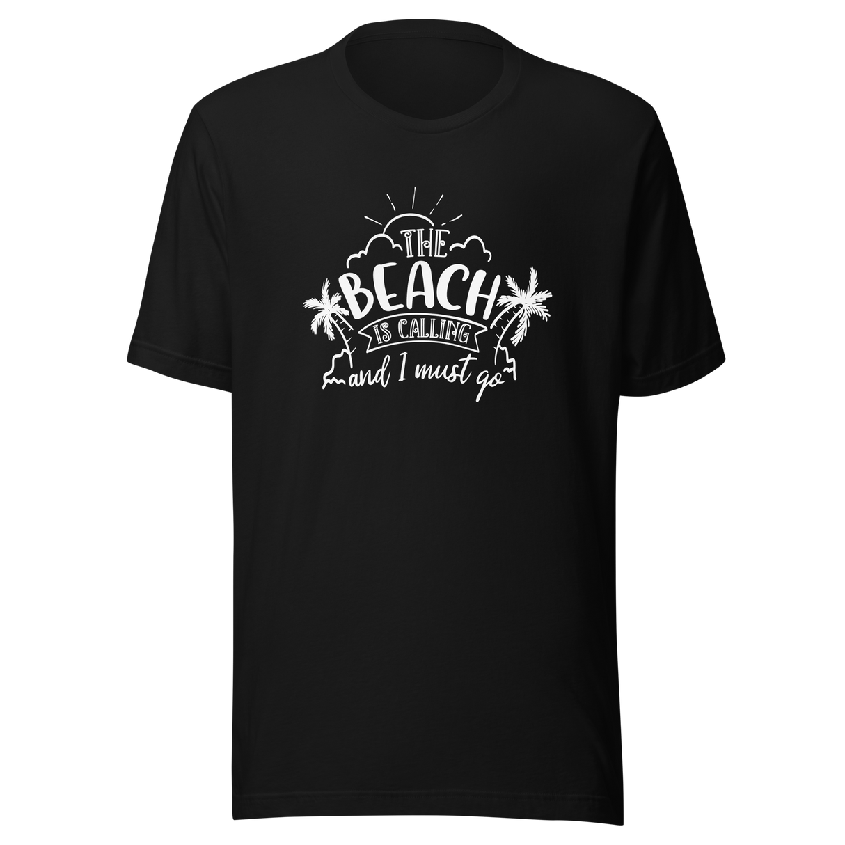 the-beach-is-calling-and-i-must-go-beach-tee-ocean-t-shirt-surfing-tee-outdoors-t-shirt-travel-tee#color_black