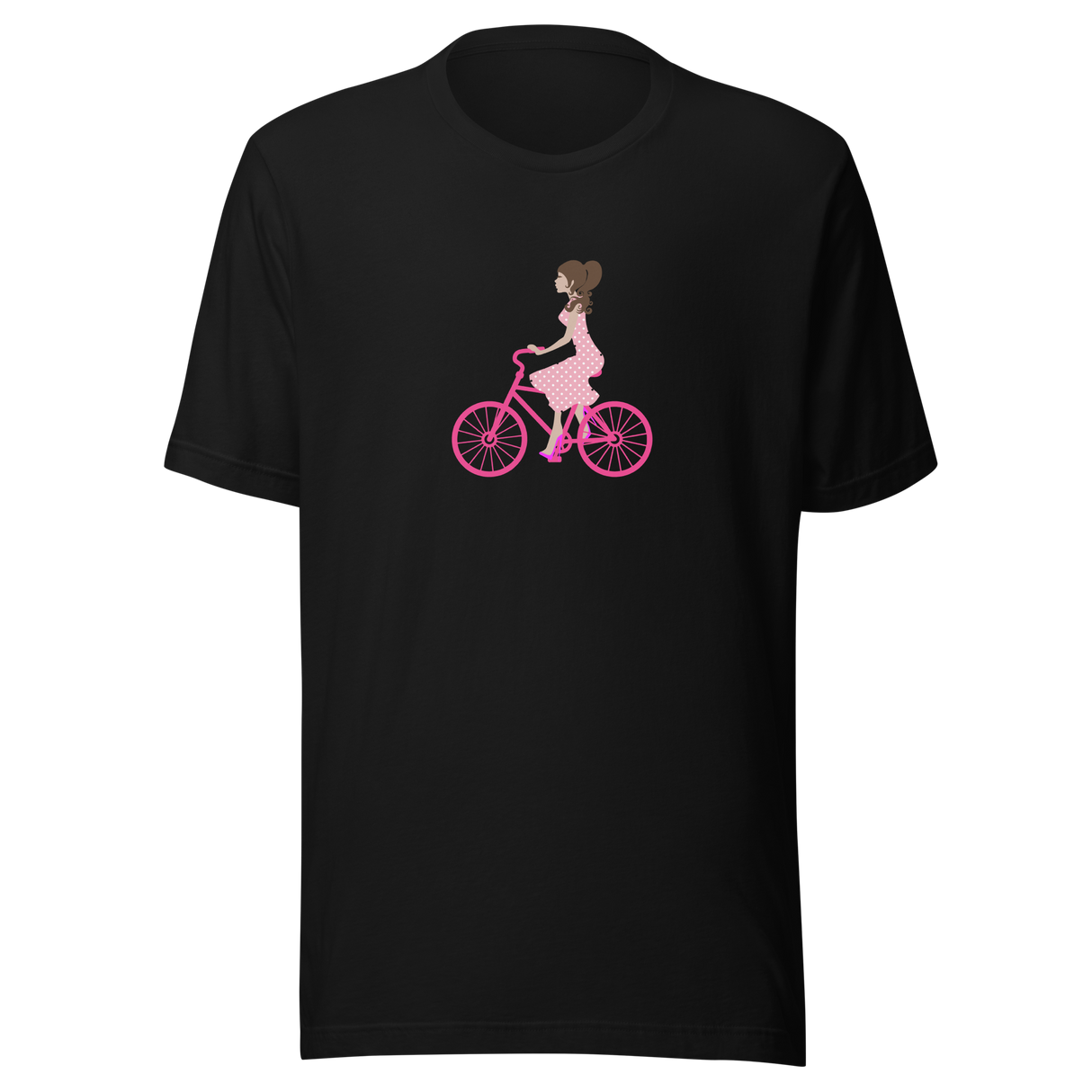 lady-in-pink-dress-riding-pink-bicycle-bicycle-tee-bike-t-shirt-lady-tee-gift-t-shirt-mom-tee#color_black