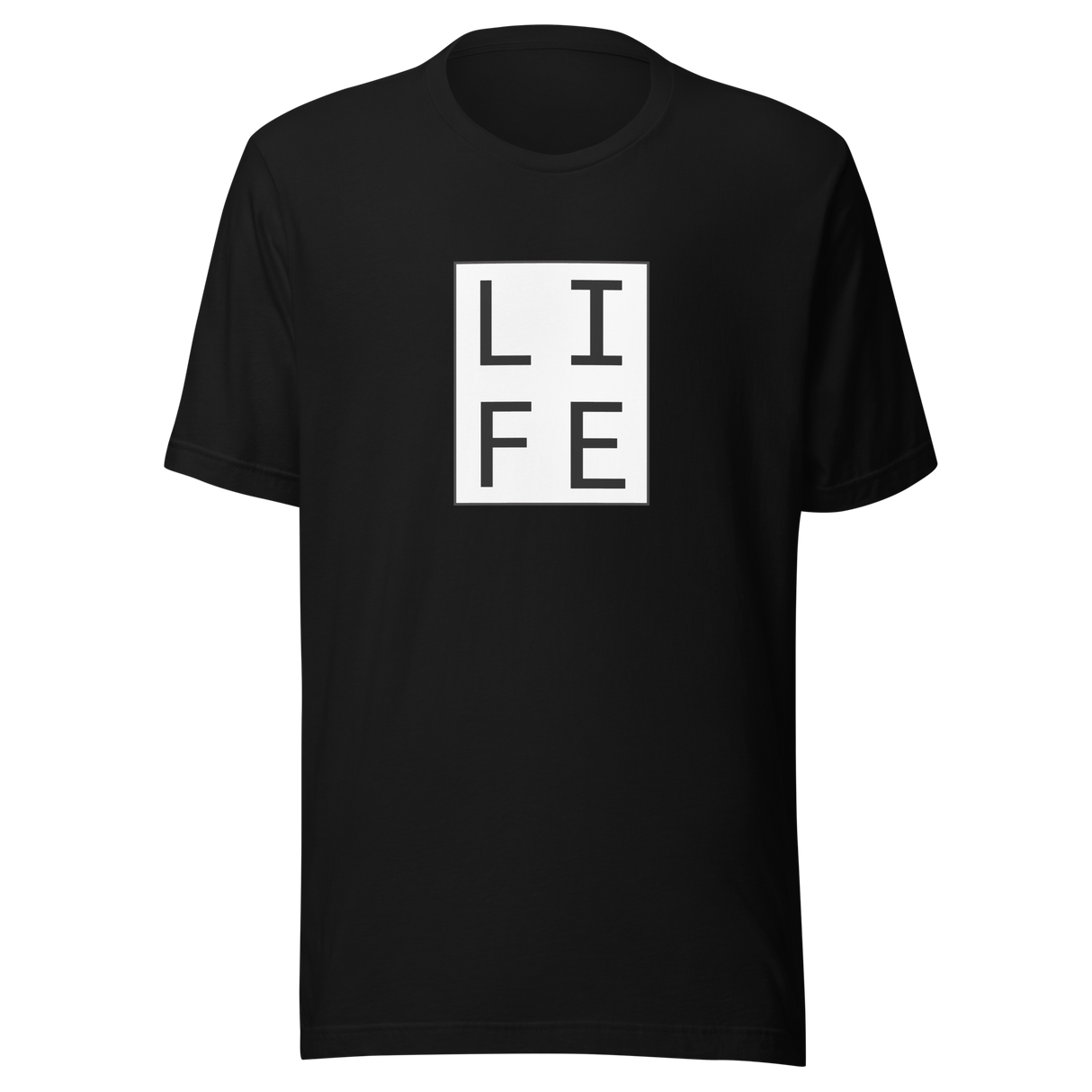 life-square-outline-life-tee-letters-t-shirt-blocks-tee-life-t-shirt-gift-tee#color_black