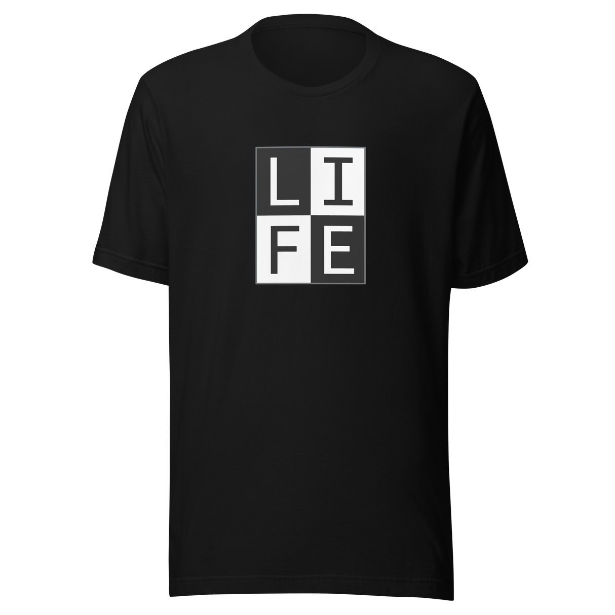 life-square-outline-white-on-black-life-tee-letters-t-shirt-blocks-tee-life-t-shirt-tee#color_black
