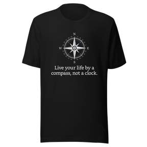 live-by-the-compass-not-by-the-clock-live-by-compass-tee-compass-t-shirt-explore-tee-t-shirt-tee#color_black