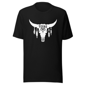 texas-with-skull-and-feathers-boho-tee-texas-t-shirt-skull-tee-t-shirt-tee#color_black
