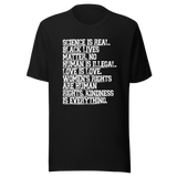science-is-real-black-lives-matter-no-human-is-illegal-science-tee-real-t-shirt-blm-tee-t-shirt-tee#color_black