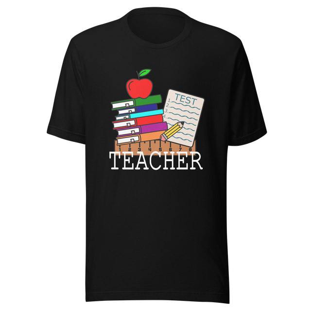 teacher-with-books-and-apple-teacher-tee-teaching-t-shirt-school-tee-t-shirt-tee#color_black