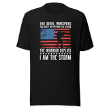 the-devil-whispers-you-cant-withstand-the-storm-the-warrior-replied-i-am-the-storm-motivational-tee-motivational-t-shirt-warrior-tee-strength-t-shirt-courage-tee#color_black