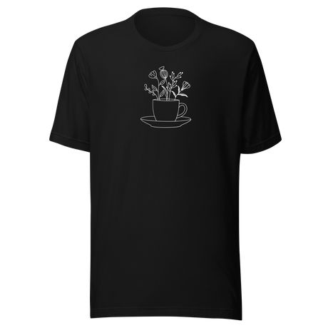 flowers-inside-a-teacup-floral-tee-food-t-shirt-floral-tee-teacup-t-shirt-garden-tee#color_black