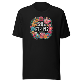 she-is-strong-proverbs-31-25-flowers-wreath-faith-tee-faith-t-shirt-strength-tee-women-t-shirt-proverbs-31-tee#color_black
