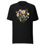 sunflowers-wildflowers-flowers-tee-sunflower-t-shirt-wildflower-tee-floral-t-shirt-bloom-tee#color_black