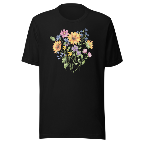 sunflowers-wildflowers-flowers-tee-sunflower-t-shirt-wildflower-tee-floral-t-shirt-bloom-tee#color_black