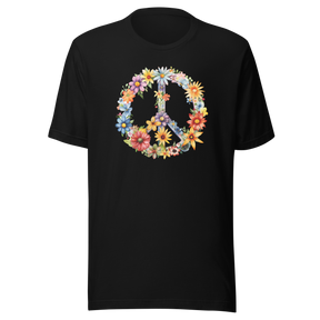 peace-sign-with-flowers-flowers-life-tee-floral-t-shirt-peace-tee-feminine-t-shirt-nature-tee-1#color_black