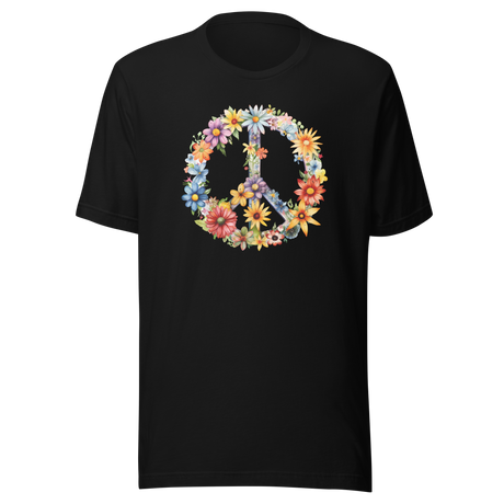 peace-sign-with-flowers-flowers-life-tee-floral-t-shirt-peace-tee-feminine-t-shirt-nature-tee-1#color_black
