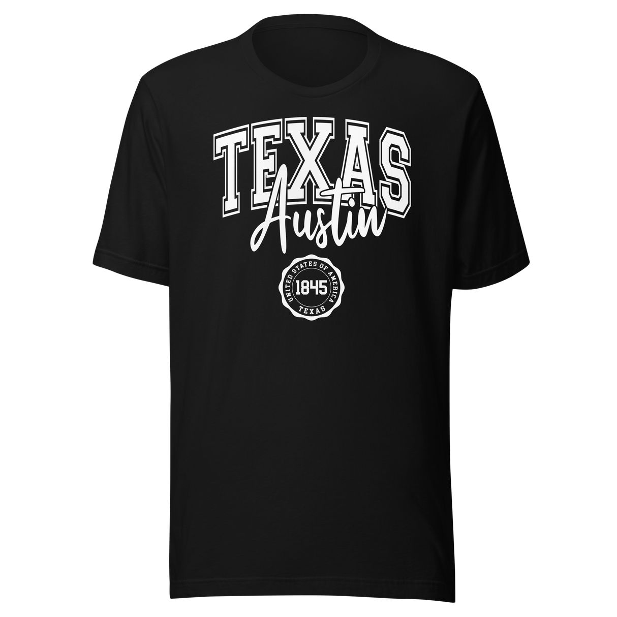 austin-texas-united-states-of-america-1845-states-tee-travel-t-shirt-austin-tee-texas-t-shirt-freedom-tee#color_black