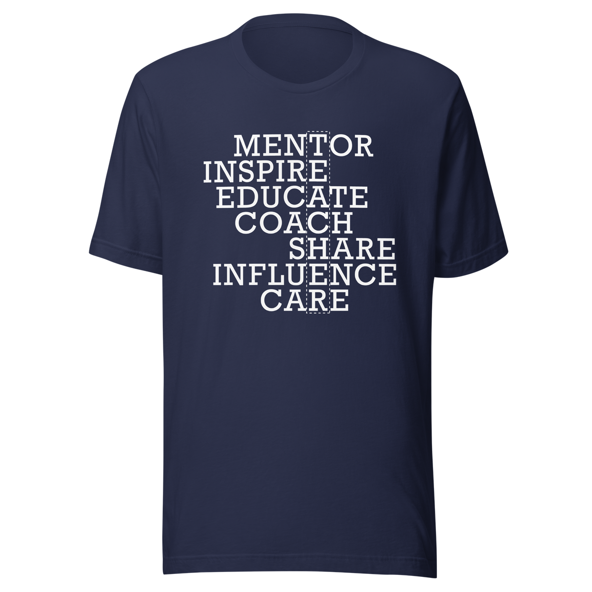 teacher-mentor-inspire-educate-coach-share-influence-care-teacher-tee-mentor-t-shirt-inspire-tee-truth-t-shirt-gift-tee#color_navy