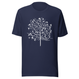 tree-with-leaves-nature-tee-tree-t-shirt-forest-tee-nature-t-shirt-outdoors-tee#color_navy