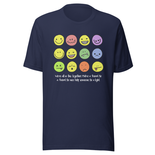 smiling-faces-drawing-multi-color-4x3-smiling-tee-smile-t-shirt-happy-tee-simple-t-shirt-gift-tee#color_navy