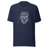 psychedelic-skull-black-and-white-skull-tee-psychedelic-t-shirt-halloween-tee-gift-t-shirt-cool-tee#color_navy