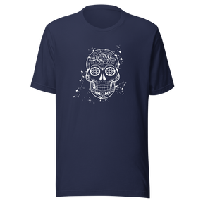 psychedelic-skull-black-and-white-skull-tee-psychedelic-t-shirt-halloween-tee-gift-t-shirt-cool-tee#color_navy