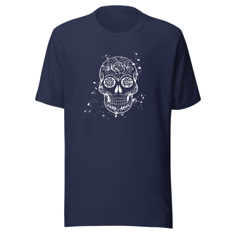 psychedelic-skull-black-and-white-skull-tee-psychedelic-t-shirt-halloween-tee-gift-t-shirt-cool-tee#color_navy