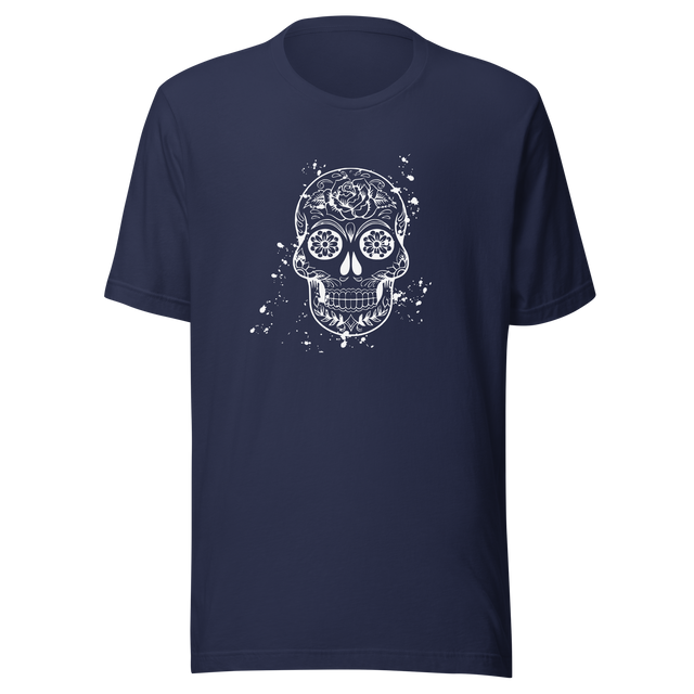 psychedelic-skull-black-and-white-skull-tee-psychedelic-t-shirt-halloween-tee-gift-t-shirt-cool-tee#color_navy