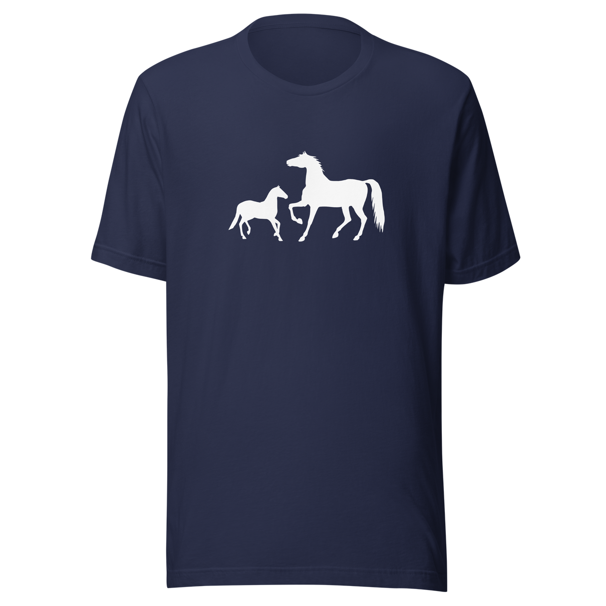 two-horses-horse-tee-silhouette-t-shirt-animal-tee-farm-t-shirt-equestrian-tee#color_navy
