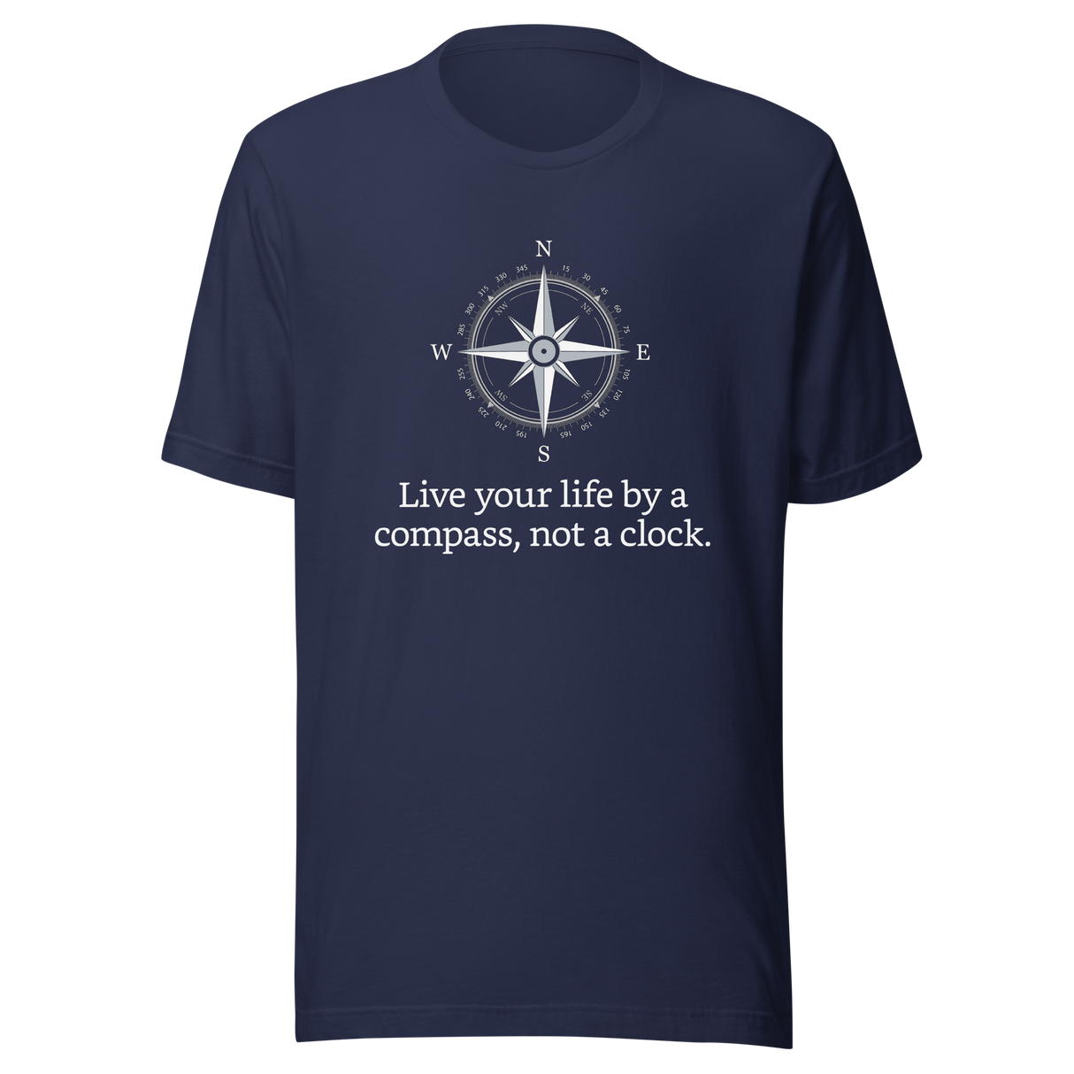 live-by-the-compass-not-by-the-clock-live-by-compass-tee-compass-t-shirt-explore-tee-t-shirt-tee#color_navy