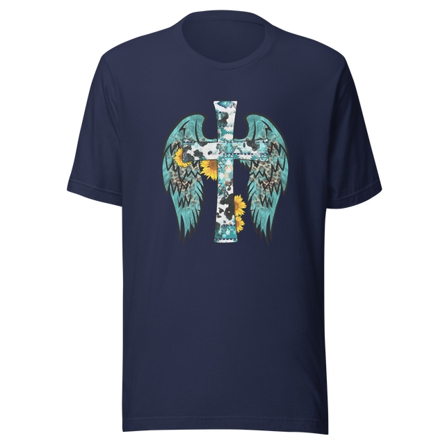 cross-with-angel-wings-teal-color-angel-wings-tee-angel-t-shirt-wings-tee-t-shirt-tee#color_navy