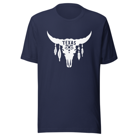 texas-with-skull-and-feathers-boho-tee-texas-t-shirt-skull-tee-t-shirt-tee#color_navy