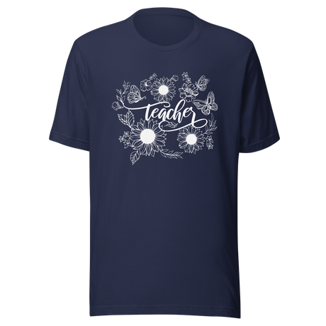wildflowers-with-teacher-in-middle-teacher-tee-wildflower-t-shirt-floral-tee-t-shirt-tee#color_navy