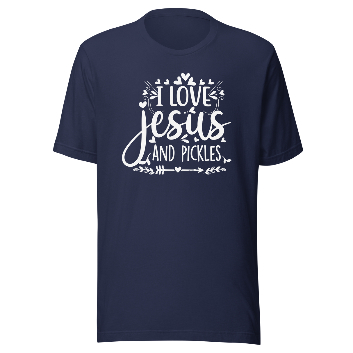 i-love-jesus-and-pickles-faith-tee-faith-t-shirt-jesus-tee-love-t-shirt-devotion-tee#color_navy