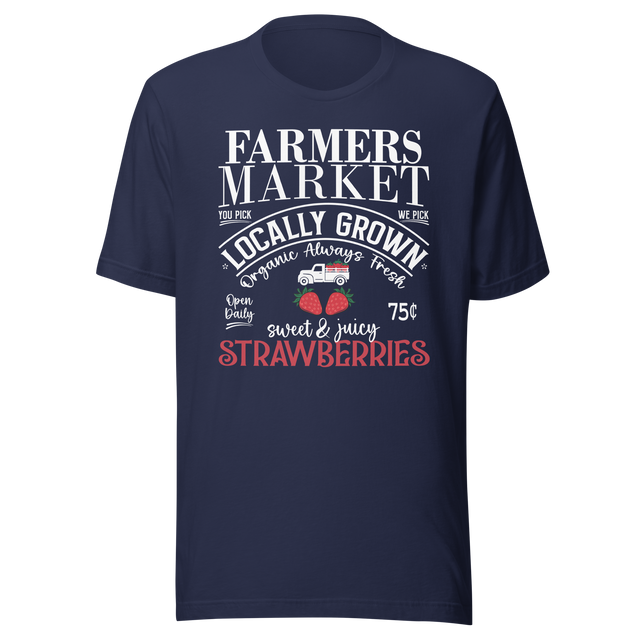 farmers-market-strawberries-local-grown-truck-organic-fresh-sweet-juicy-food-tee-farmers-t-shirt-market-tee-strawberries-t-shirt-local-tee#color_navy