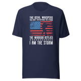 the-devil-whispers-you-cant-withstand-the-storm-the-warrior-replied-i-am-the-storm-motivational-tee-motivational-t-shirt-warrior-tee-strength-t-shirt-courage-tee#color_navy