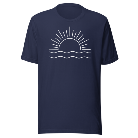 Sunset Sunrise With Ocean Ripples - Travel Tee - Life T-Shirt - Travel Tee - Sunset T-Shirt - Sunrise Tee