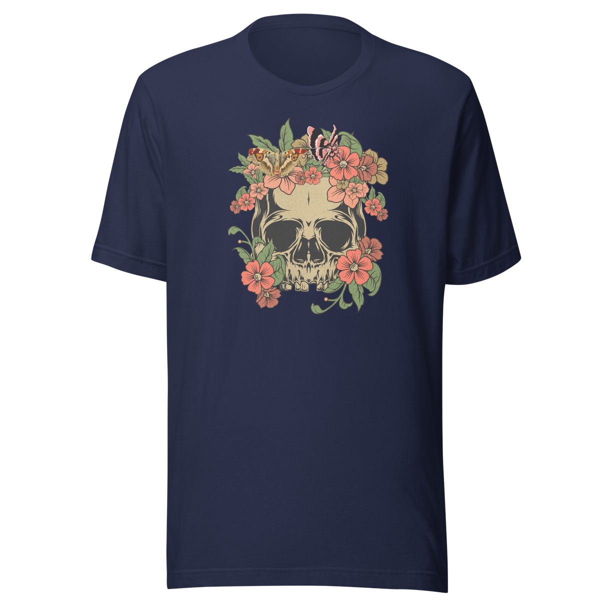 roses-and-skull-life-tee-outdoors-t-shirt-life-tee-feminine-t-shirt-edgy-tee#color_navy
